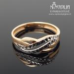 Auksinis žiedas su baltu auksu