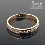 Auksinis žiedas su baltu auksu