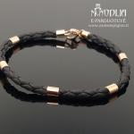 Auksinė apyrankė su oda