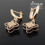 Kabantys auksiniai auskarai Dobiliukai