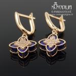 Kabantys auksiniai auskarai Dobiliukai