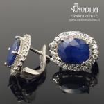 Sidabriniai auskarai su akmenukais