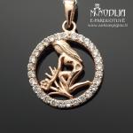 Sidabrinis paauksuotas pakabukas Mergelė