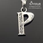 Sidabrinis pakabukas raidelė P