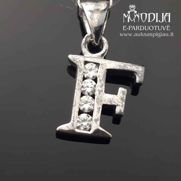 Sidabrinis pakabukas raidelė F
