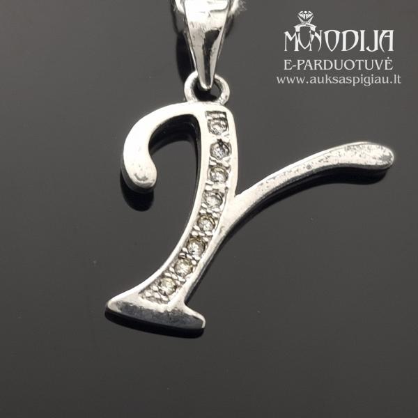 Sidabrinis pakabukas raidelė Y