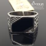 Vyriškas sidabrinis žiedas su akmenukais