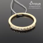 Geltono aukso žiedas su briliantais