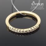 Geltono aukso žiedas su briliantais